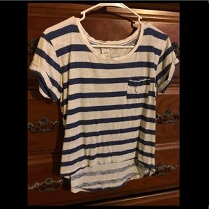 Striped high/low top